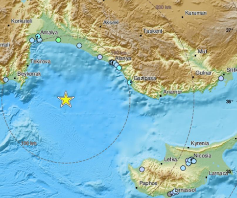 Akdeniz’deki deprem Kıbrıs’ta da hissedildi